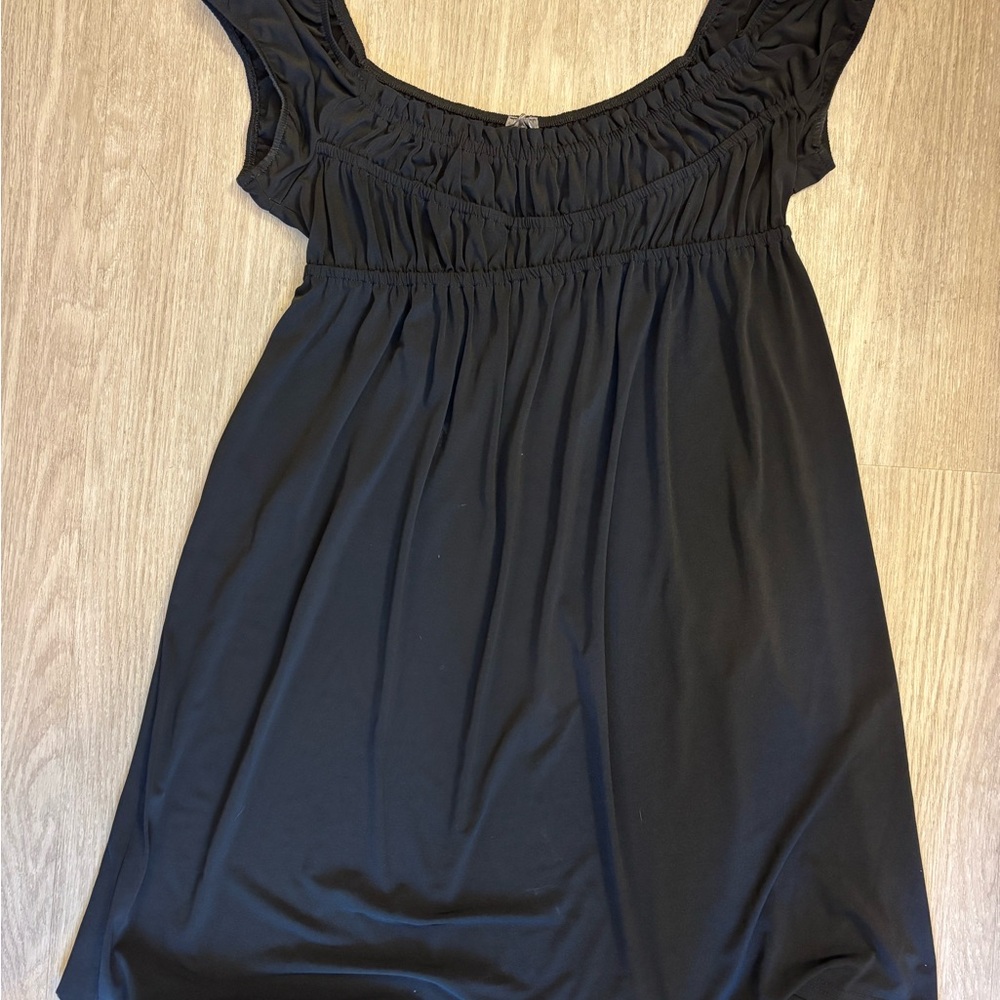 Muse Black Cap Sleeve Babydoll Dress- Size 14